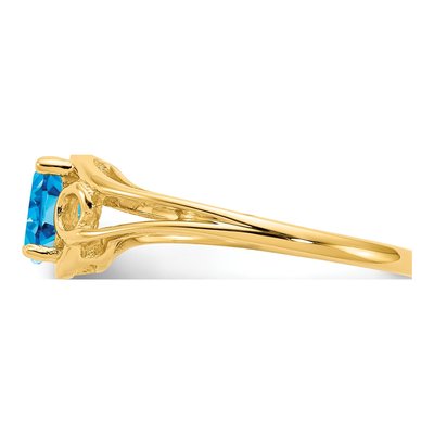 14K Yellow Gold Swiss Blue Topaz Oval Ring – view 4