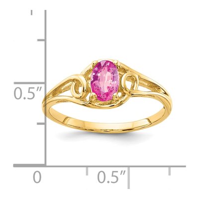 14K Yellow Gold Sapphire Oval Ring – view 2