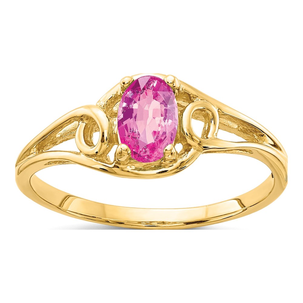 14K Yellow Gold Sapphire Oval Ring