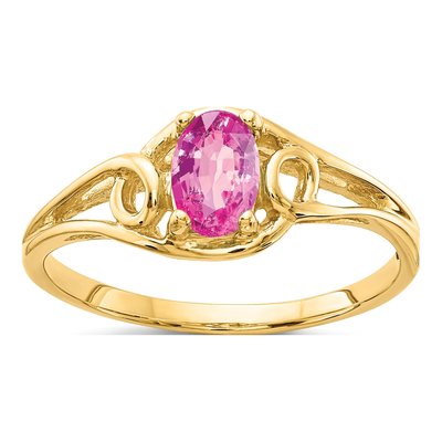 14K Yellow Gold Sapphire Oval Ring