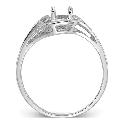 14K White Gold Oval Ring Mounting – view 2