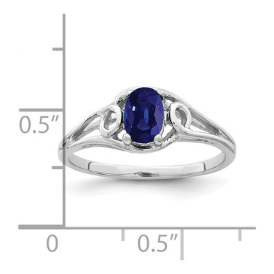 14K White Gold Sapphire Oval Ring – view 2