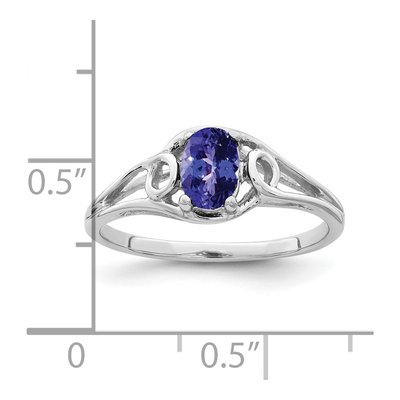 14K White Gold Tanzanite Oval Ring – view 2