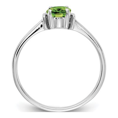 14K White Gold Peridot Oval Ring – view 2