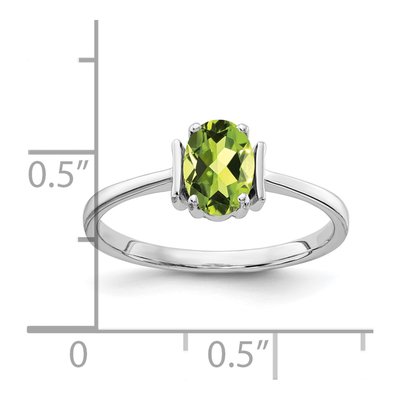 14K White Gold Peridot Oval Ring – view 3