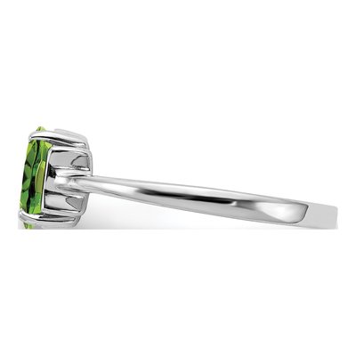 14K White Gold Peridot Oval Ring – view 4