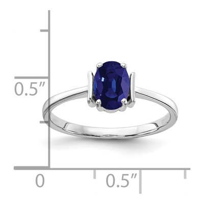 14K White Gold Sapphire Oval Ring – view 2
