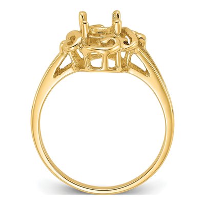 14K Yellow Gold Oval Ring Mounting – view 2