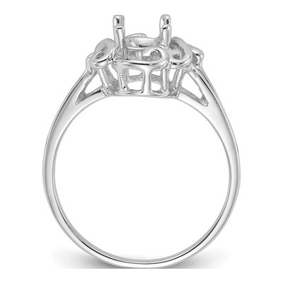 14K White Gold Oval for Ring Mounting – view 2