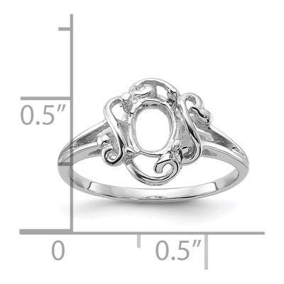 14K White Gold Oval for Ring Mounting – view 3