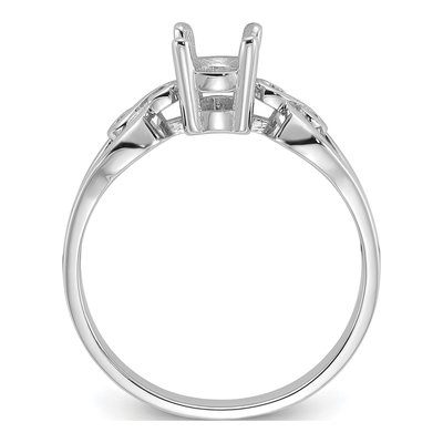 14K White Gold Oval Ring Mounting – view 2