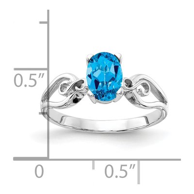 14K White Gold Swiss Blue Topaz Ring – view 2