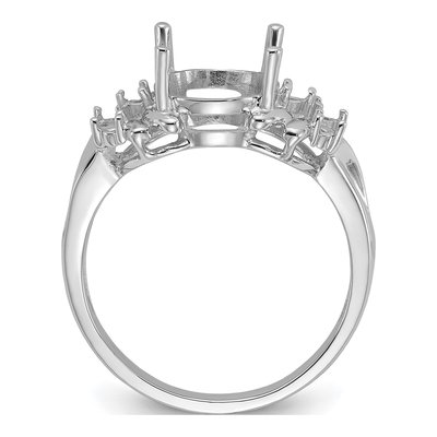 14K White Gold Oval Ring Mounting – view 2