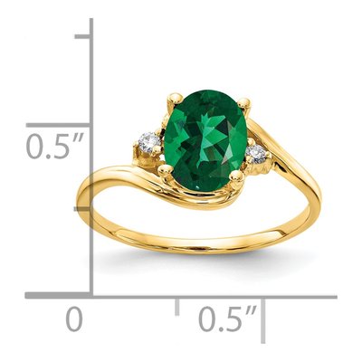 14K Yellow Gold Lab-Created Helenite & Diamond St Helens Ring – view 3