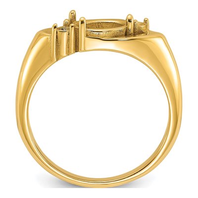 14K Yellow Gold Oval Round Ring Mounting – view 2