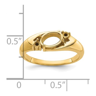 14K Yellow Gold Oval Round Ring Mounting – view 3