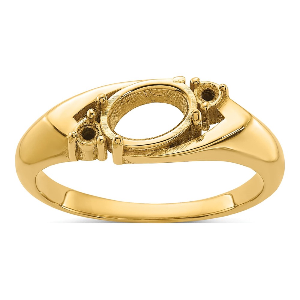 14K Yellow Gold Oval Round Ring Mounting