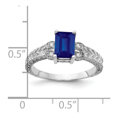 14K White Gold 1/20 ct tw Sapphire & Diamond Ring – view 2