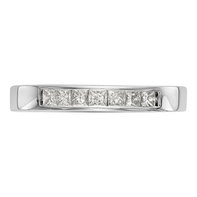 14K White Gold 7-Stone Princess Diamond Band, Size 7 – view 5