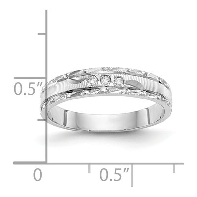 14K White Gold Diamond Trio Wedding Band – view 7
