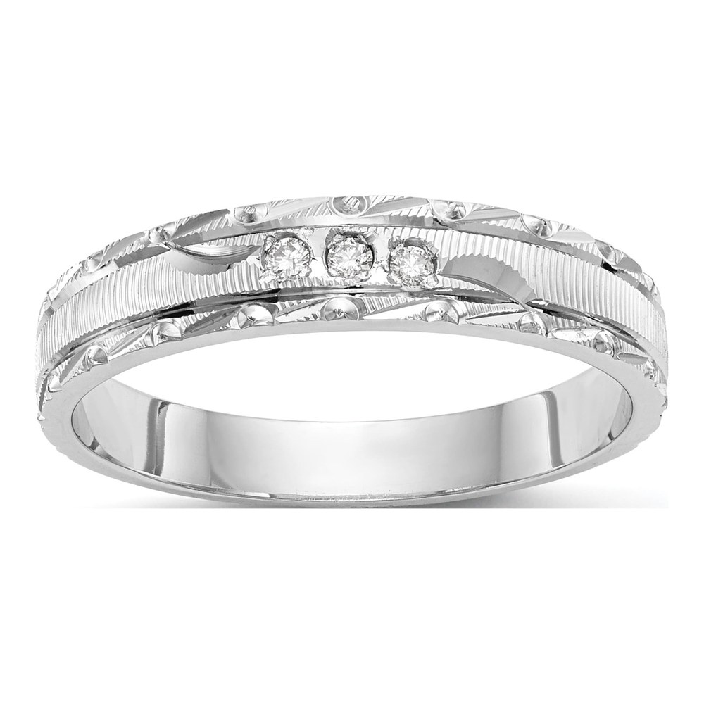 14K White Gold Diamond Trio Wedding Band
