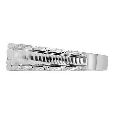 Men's 14K White Gold Diamond Trio Wedding Band – view 3