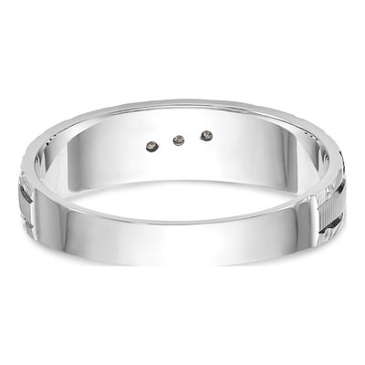 Men's 14K White Gold Diamond Trio Wedding Band – view 5