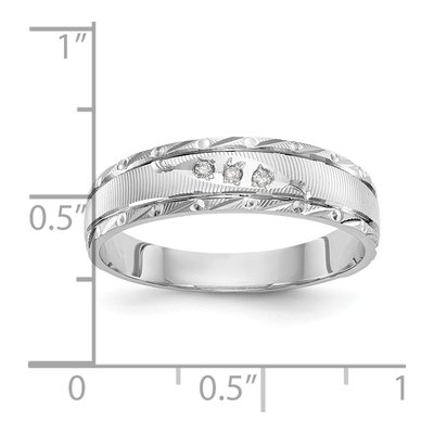 Men's 14K White Gold Diamond Trio Wedding Band – view 7