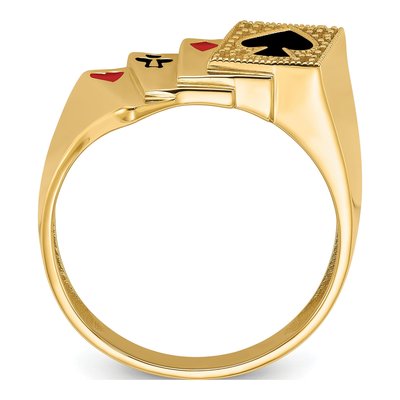 Men's 14K Yellow Gold Poker Ring Mounting – view 2