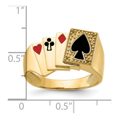 Men's 14K Yellow Gold Poker Ring Mounting – view 3