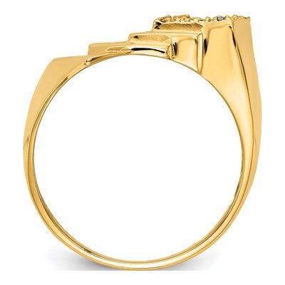 Men's 14K Yellow Gold Diamond Poker Ring – view 2