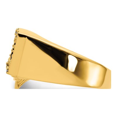 Men's 14K Yellow Gold Diamond Poker Ring – view 3