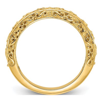 14K Yellow Gold 3mm Filigree Wedding Band – view 2