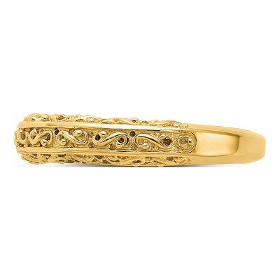 14K Yellow Gold 3mm Filigree Wedding Band – view 3