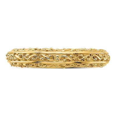 14K Yellow Gold 3mm Filigree Wedding Band – view 5