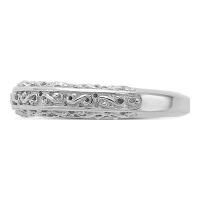 14K White Gold 2mm Filigree Wedding Band – view 4