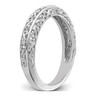 14K White Gold 2mm Filigree Wedding Band – view 7