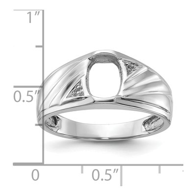 Men's 14K White Gold Holds Oval Onyx Diamonds Ring Mounting – view 4