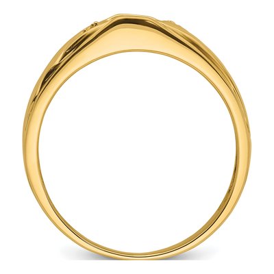 Men's 14K Yellow Gold Oval Onyx Ring Mounting – view 3