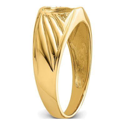 Men's 14K Yellow Gold Oval Onyx Ring Mounting – view 6