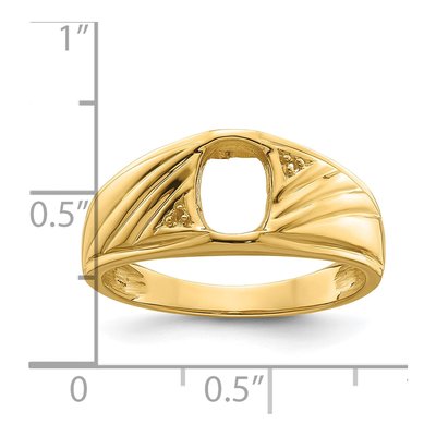 Men's 14K Yellow Gold Oval Onyx Ring Mounting – view 7