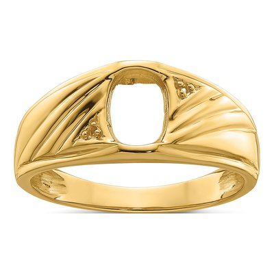 Men's 14K Yellow Gold Oval Onyx Ring Mounting