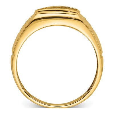 Men's 14K Yellow Gold Onyx Holds Barrel Ring Mounting – view 3