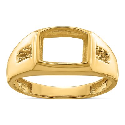 Men's 14K Yellow Gold Onyx Holds Barrel Ring Mounting