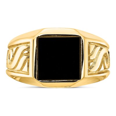 Men's 14K Yellow Gold Onyx Ring Mounting – view 4
