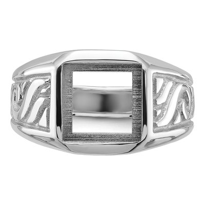 Men's 14K White Gold Onyx Ring Mounting – view 5