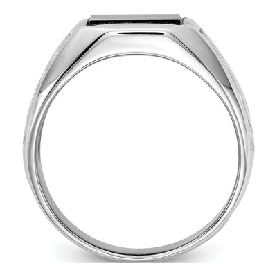 Men's 14K White Gold Onyx Square Ring – view 2
