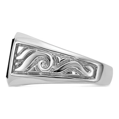 Men's 14K White Gold Onyx Square Ring – view 3