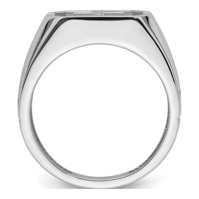 Men's 14K White Gold Cross Ring Mounting | IB Goodman – view 3