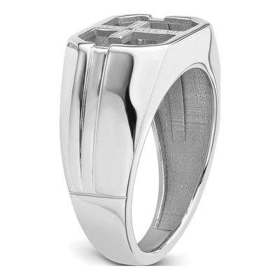 Men's 14K White Gold Cross Ring Mounting | IB Goodman – view 6